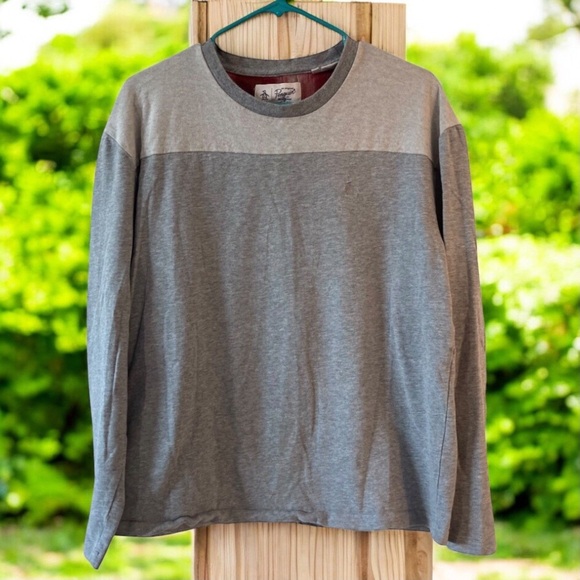 Original Penguin Men's Gray Pullover Sweatshirt Medium Workwear thick warm - Picture 1 of 4